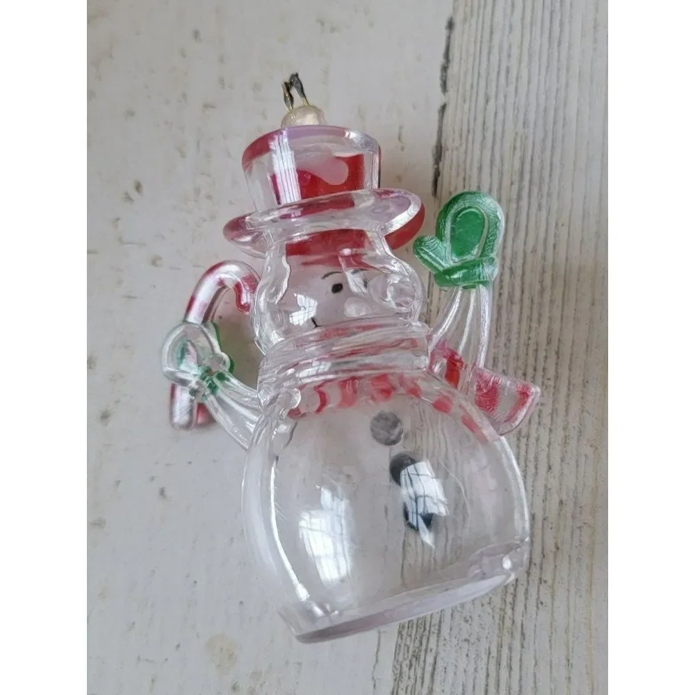 Plastic snowman Candy cane ornament Xmas‎ decor